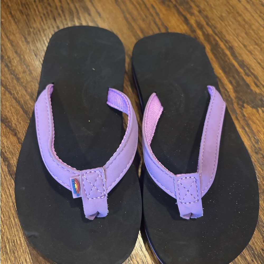 Kids Rainbow Purple Flip Flops